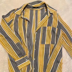 Mango striped button up shirt